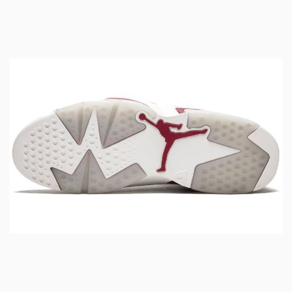 White / Red Nike Retro Maroon Basketball Shoes Men's Air Jordan 6 | JD-507WJ