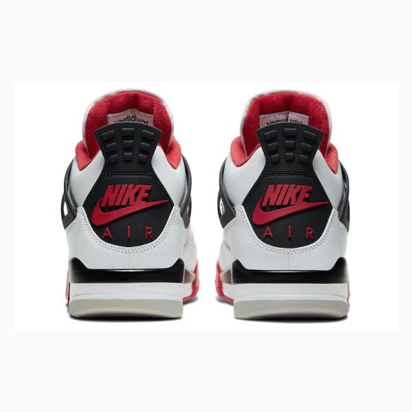 White / Red Nike Retro OG Fire Red Basketball Shoes Men's Air Jordan 4 | JD-370FP