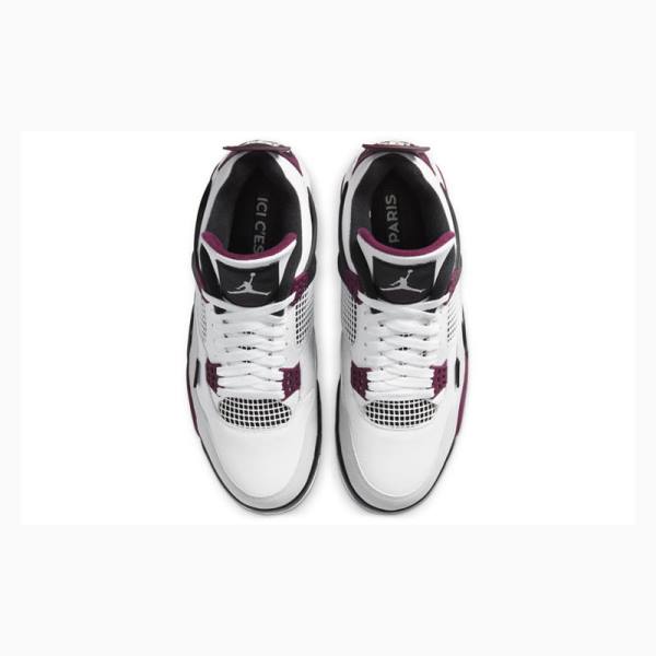 White / Red Nike Retro PSG Paris Saint-Germain Basketball Shoes Men's Air Jordan 4 | JD-106WA