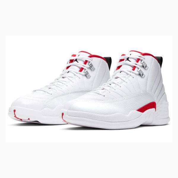 White / Red Nike Retro Twist Basketball Shoes Men's Air Jordan 12 | JD-152WT