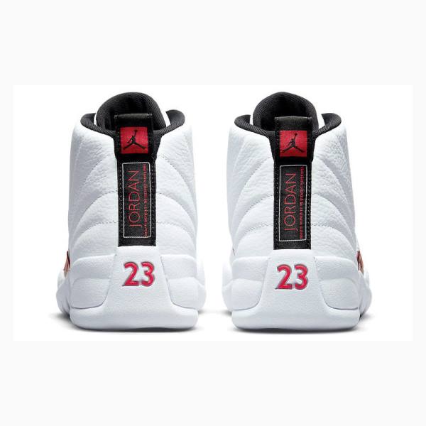 White / Red Nike Retro Twist Basketball Shoes Men's Air Jordan 12 | JD-152WT