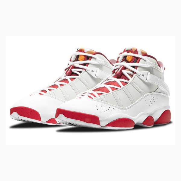 White / Red Nike Rings Hare Six Champions Basketball Shoes Men's Air Jordan 6 | JD-523NE