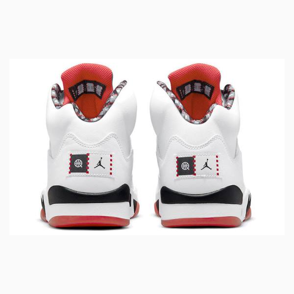 White / Red / Silver Nike Retro Quai 54 Basketball Shoes Men's Air Jordan 5 | JD-021AR