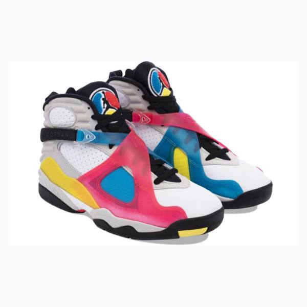 White / Red / Yellow Nike Retro SE Basketball Shoes Men's Air Jordan 8 | JD-762EB