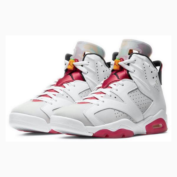 White / Rose Nike Retro Hare Basketball Shoes Men's Air Jordan 6 | JD-813QP