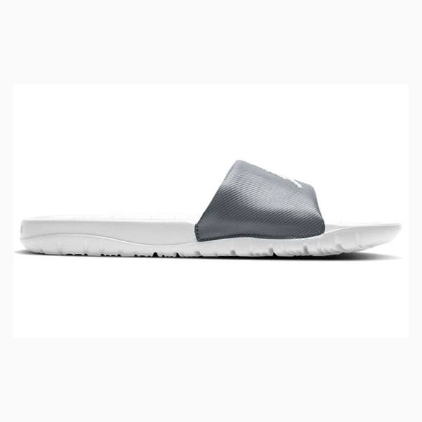 White / Silver Nike Break Slides Men's Air Jordan | JD-549YG