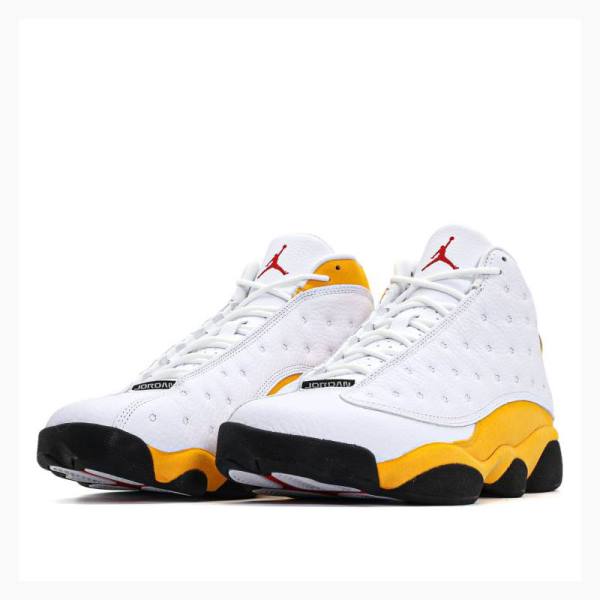 White / Yellow Nike Retro Del Sol Basketball Shoes Men's Air Jordan 13 | JD-529RV