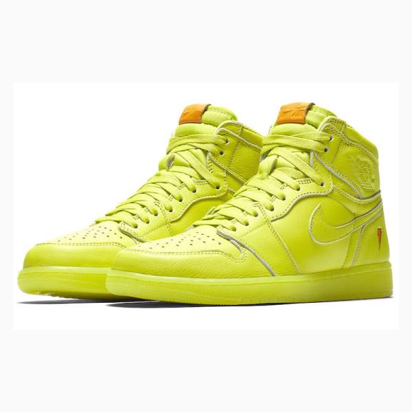 Yellow / Green Nike Retro HI OG G8RD Gatorade Basketball Shoes Men's Air Jordan 1 | JD-467IL