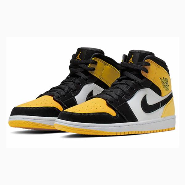 Yellow Nike Mid SE Basketball Shoes Men's Air Jordan 1 | JD-639QX