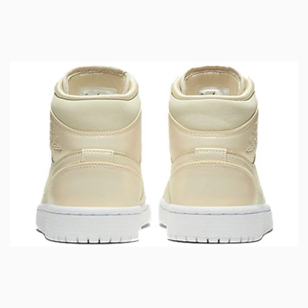 Yellow Nike Mid SE Goose Feather Basketball Shoes Women's Air Jordan 1 | JD-324IL