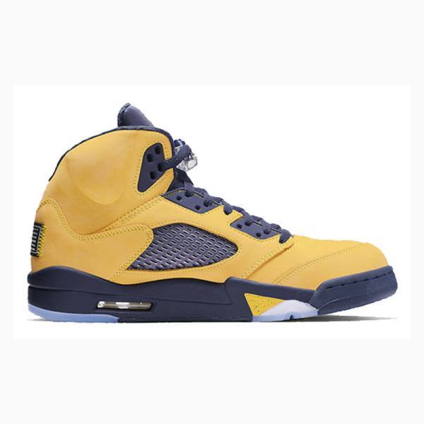 Yellow Nike Retro SE Michigan Basketball Shoes Men's Air Jordan 5 | JD-938PU