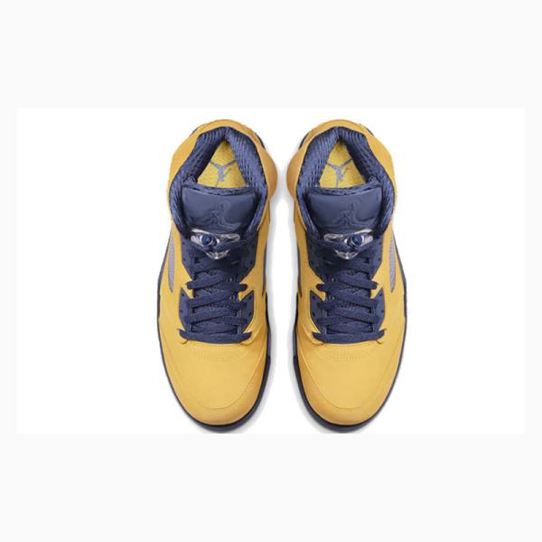 Yellow Nike Retro SE Michigan Basketball Shoes Men's Air Jordan 5 | JD-938PU