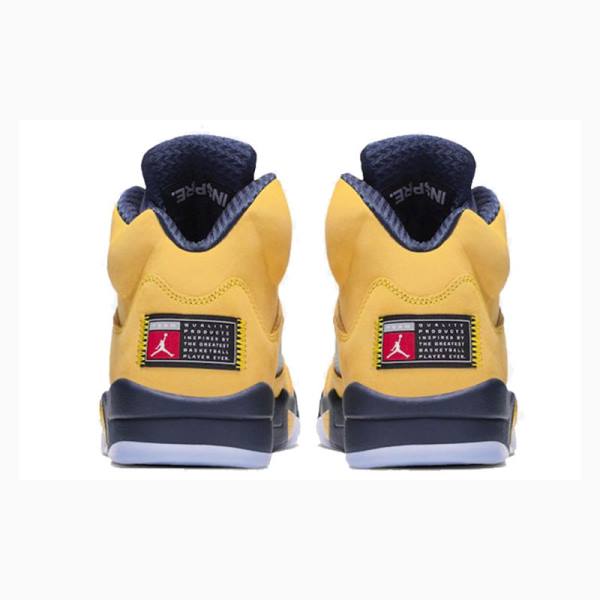 Yellow Nike Retro SE Michigan Basketball Shoes Men's Air Jordan 5 | JD-938PU