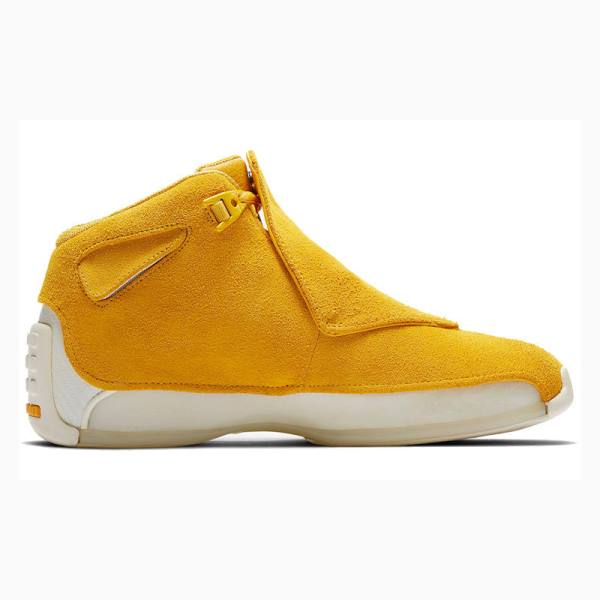 Yellow Nike Retro Suede Basketball Shoes Men's Air Jordan 18 | JD-087EX