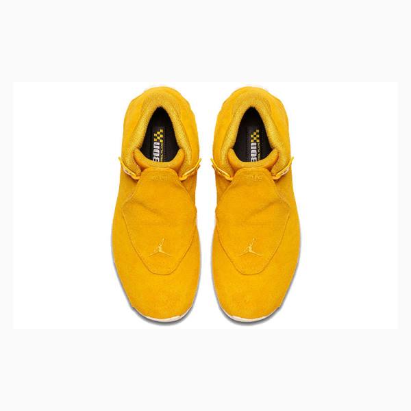 Yellow Nike Retro Suede Basketball Shoes Men's Air Jordan 18 | JD-087EX